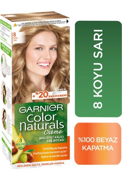 Garnier Color Naturals Saç Boyası 8 x 2+Saç Boyama Seti