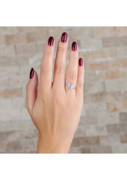 Zirkon Taşlı Kalbimin Kilidi Tasarım 925 Ayar Gümüş Kadın Yüzük modelleri