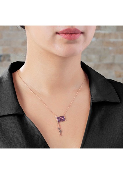 Zirkon Taşlı Ayyıldız Tasarım 925 Ayar Gümüş Kadın Kolye fiyatları