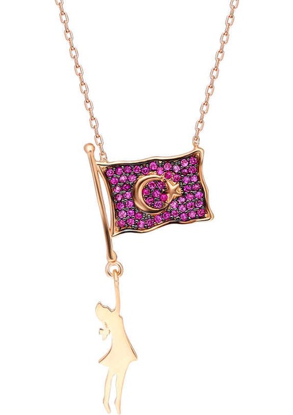 Zirkon Taşlı Ayyıldız Tasarım 925 Ayar Gümüş Kadın Kolye modelleri