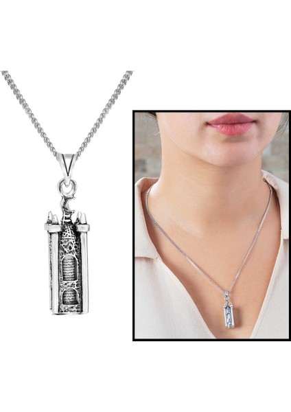 Minare Tasarım 925 Ayar Gümüş Cevşen Kolye fiyatları