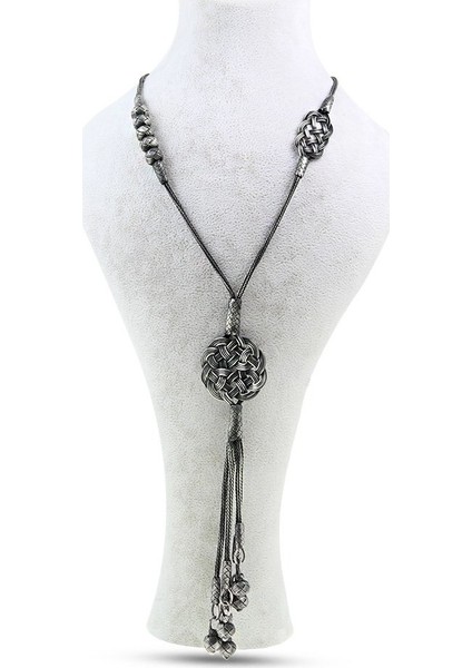 1000 Ayar Gümüş Kazaz El Işi Örme Kadın Kolye modelleri