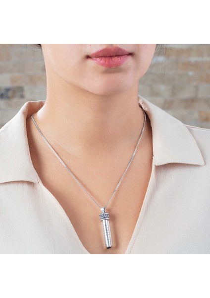 Zemzem Ile Doldurulmuş Arapça Hasan-Hüseyin Yazılı 925 Ayar Gümüş Cevşen Kolye modelleri