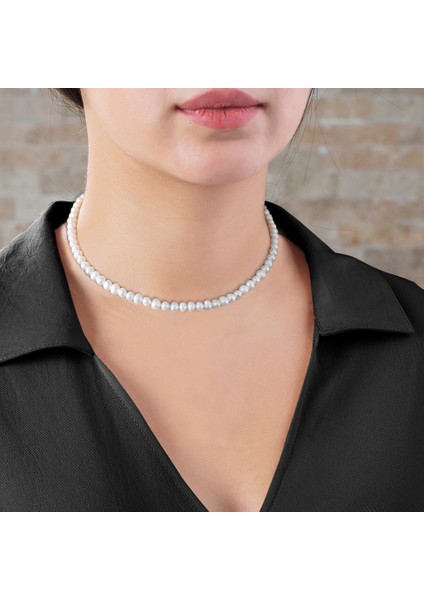 925 Ayar Gümüş Mekanizmalı 45 cm Zarif Doğal Inci Kadın Kolye fiyatları