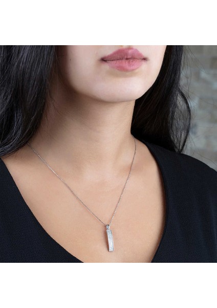 Üç Sıra Zirkon Taşlı 925 Ayar Gümüş Kolye fiyatları