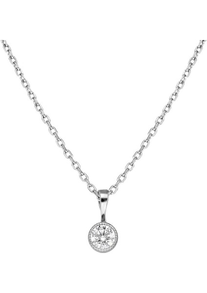 Zarif Tasarım Zirkon Tek Taşlı 925 Ayar Gümüş Kadın Kolye modelleri