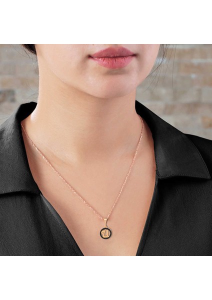 3D Tasarım Siyah Zirkon Taşlı 925 Ayar Gümüş Harf Kolye Ü fiyatları