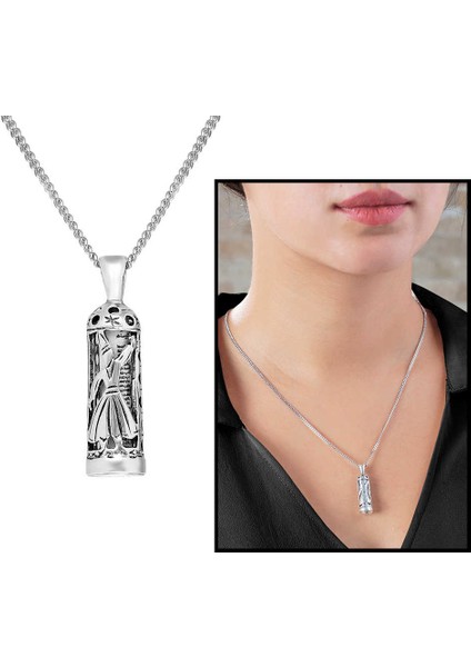 Mevlevi Tasarım 925 Ayar Gümüş Cevşen Kolye