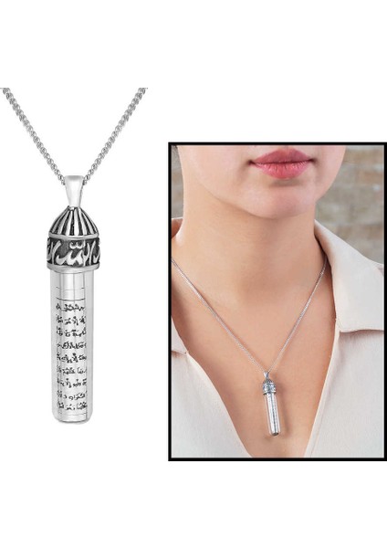 Zemzem Suyu Ile Doldurulmuş 925 Ayar Gümüş Cevşen Kolye fiyatları