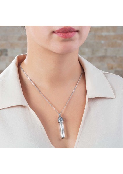 Zemzem Suyu Ile Doldurulmuş 925 Ayar Gümüş Cevşen Kolye modelleri