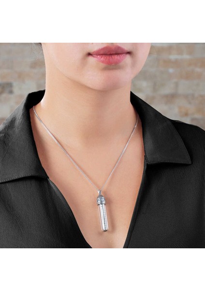 Zemzem Suyu Ile Doldurulmuş 925 Ayar Gümüş Cevşen Kolye indirimleri