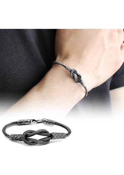 El Işçiliği Düğüm Tasarım 1000 Ayar Gümüş Kazaz Bileklik