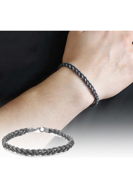 El Işçiliği Örgü Tasarım 1000 Ayar Gümüş Kazaz Bileklik