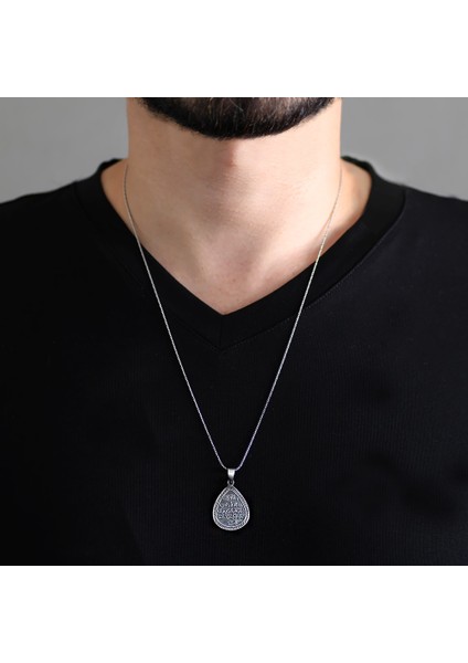 Üzerinde Kitmir Duası ve Ayetel Kürsi Yazılı 925 Ayar Gümüş Cevşen Kolye fiyatları