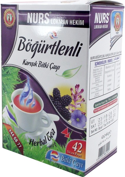Böğürtlenli Karışık Bitki Çayı 42 Süzen Poşet