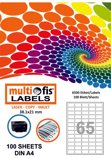 38,1X21 Mm Laser Etiket 5065