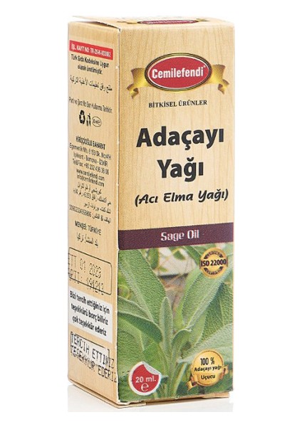 Cemilefendi Adaçayı (Acı Elma) Yağı 20 ml