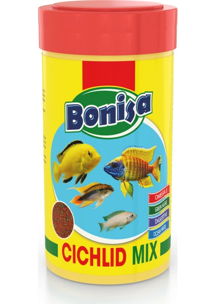 Cichlid Mix 250ML Kutu Yunus Sarı Prenses Ciklet Akvaryum Balık Yemi