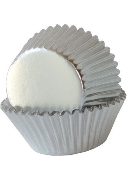 Gümüş Renk Mini Cupcake Muffin Kağıt 100 Adet