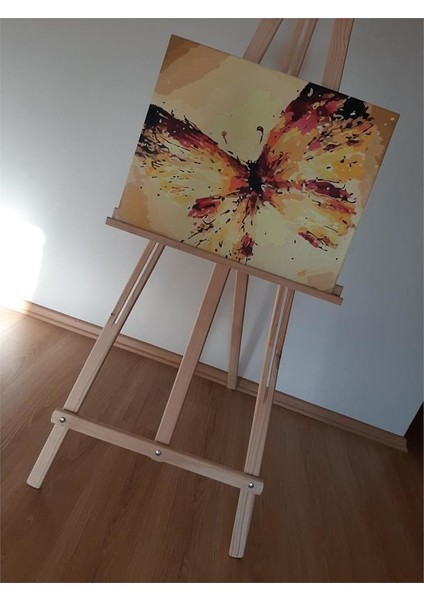 Sarı Kelebek Sayılarla Boyama Seti 40 x 50 cm Tuvale Gerili