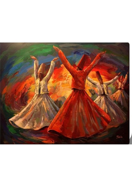 Mevleviler Sayılarla Boyama Seti 40 x 50 cm Tuvale Gerili