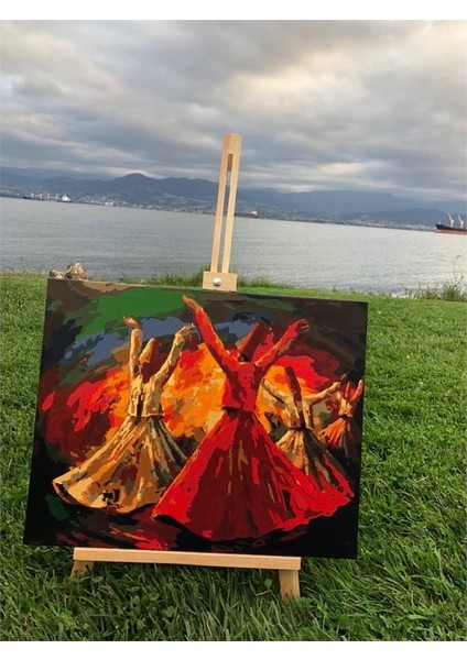 Mevleviler Sayılarla Boyama Seti 40 x 50 cm Tuvale Gerili fırsatları
