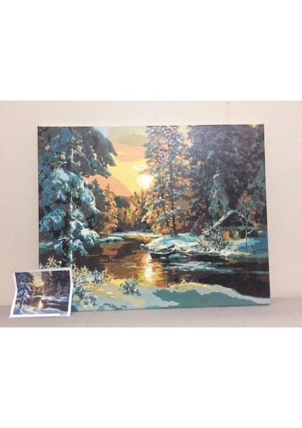 Womb Hobby Ormanda Kış Sayılarla Boyama Seti 40 x 50 cm Tuvale Gerili fiyatları