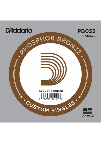 Acoustic Guitar Phosphor Bronze Single .053 - PB053 Akustik Gitar Tek Tel