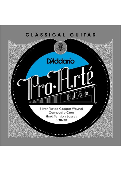 Sch-3b Pro-Arte Hard Tension Half Set Üst 3 Tel Klasik Gitar Teli (Sadece Bas Teller)