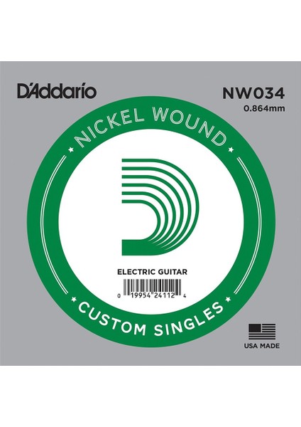 Acoustic Or Electric Nickel Wound Singles .034 Elektro ve Akustik Gitar Tek Tel