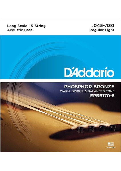 EPBB170-5 -phosphor Bronze 5-String Acoustic Bass Strings 5 Telli Akustik Bas Gitar Teli 045