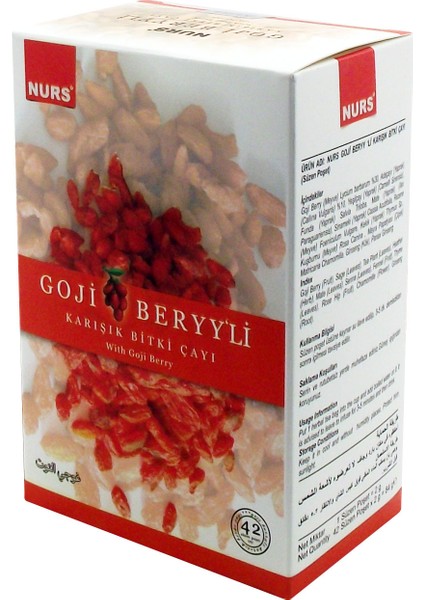 Goji Beryy'li Karışık Bitki Çayı 42 Süzen Poşet