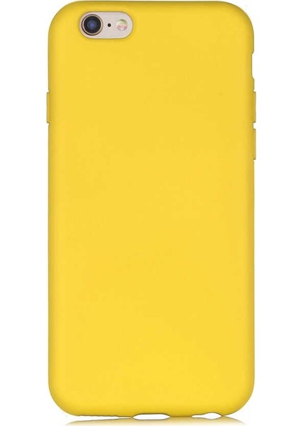 Apple iPhone 6 6s Kılıf Lsr Lansman Görünüm Içi Süet Silikon Sarı