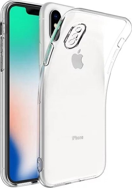Apple iPhone x Xs Kılıf Kamera Korumalı Şeffaf Silikon Şeffaf