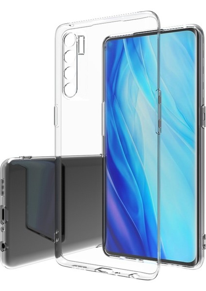 Oppo Reno 3 A91 Kılıf Kamera Korumalı Şeffaf Silikon Şeffaf