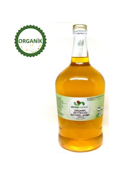 Organik Soğuk Sıkım Zeytinyağı (Cam Şise) 3,1 Lt