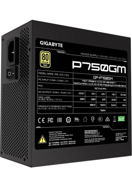 Gıgabyte GP-P750GM80 750W 80+ Gold 12 cm Fanlı Modüler Power Supply