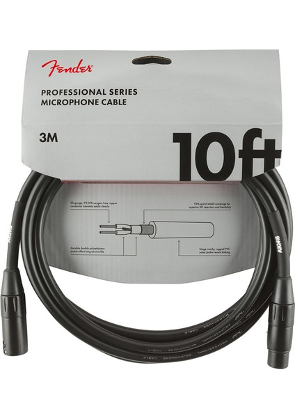 Professional Series Microphone Cable 3 Metre - Black Mikrofon Kablosu