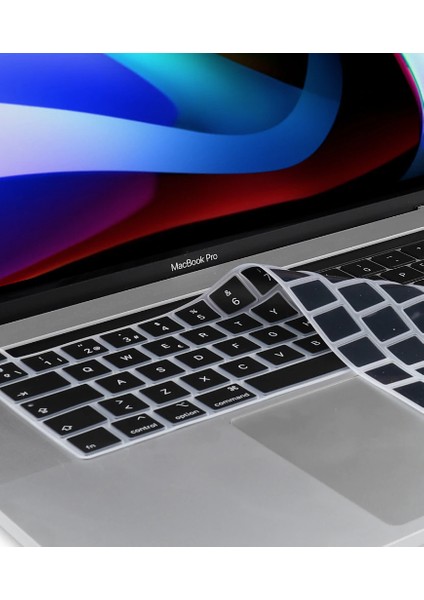 Apple Macbook Pro 13 Inç 2020 A2338 M1 Işlemcili Türkçe Q Silikon Klavye Koruyucu Siyah