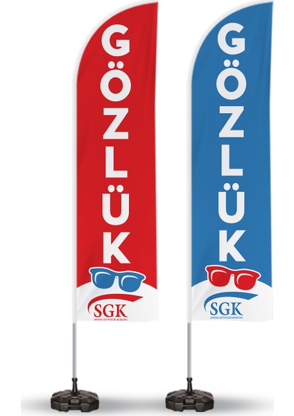 Gözlük Reklam Yönlendirme ve Tanıtım Yelken Bayragı 2li