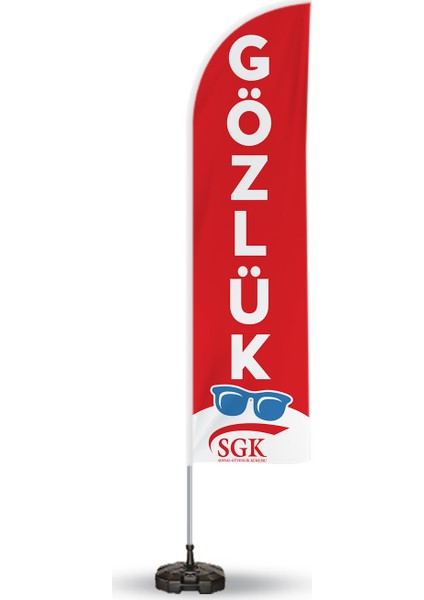 Gözlük Reklam Yönlendirme ve Tanıtım Yelken Bayragı Kırmızı
