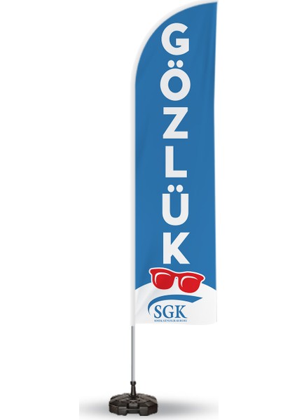 Gözlük Reklam Yönlendirme ve Tanıtım Yelken Bayragı Mavi