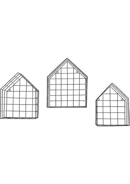 Metal 5x5 Tel Gözlü Ev Modeli Kafes Raf/3lü Set Çiçeklik