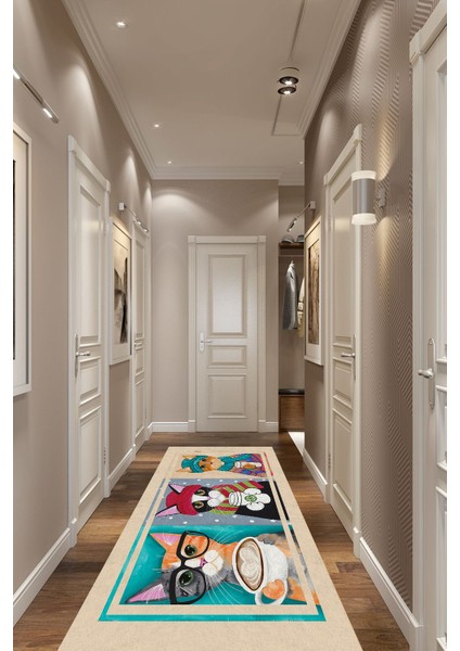 Geometrik Desenli Siyah Halı (Makinada Yıkanabilir) - CP185