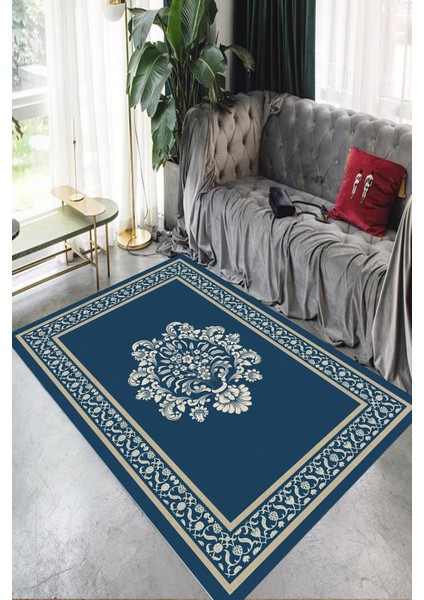 Geleneksel Kilim Desenli Krem Rengi Halı