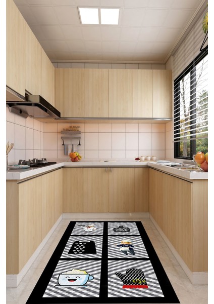 Renkli Taş Desenli Halı (Makinada Yıkanabilir Kaymaz DotTaban) - CP626