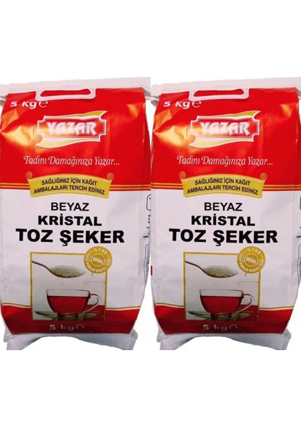 Kağıt Ambalaj (Kraft) Kristal Toz Şeker 5 kg x 2'li