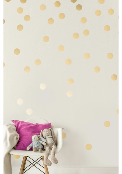 Gold Renkli Puantiye Duvar Sticker -150 Adet - 5 cm modelleri