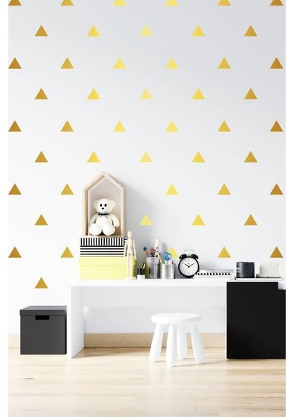 Üçgen Şekilli Gold Çocuk Bebek Odası Duvar Sticker