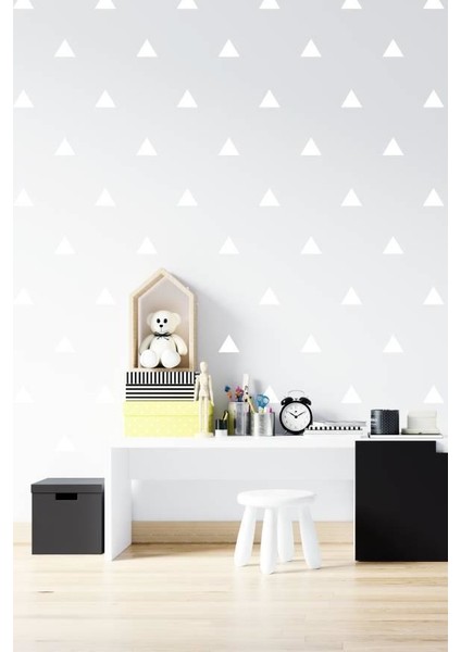 Üçgen Şekilli Beyaz Çocuk Bebek Odası Duvar Sticker